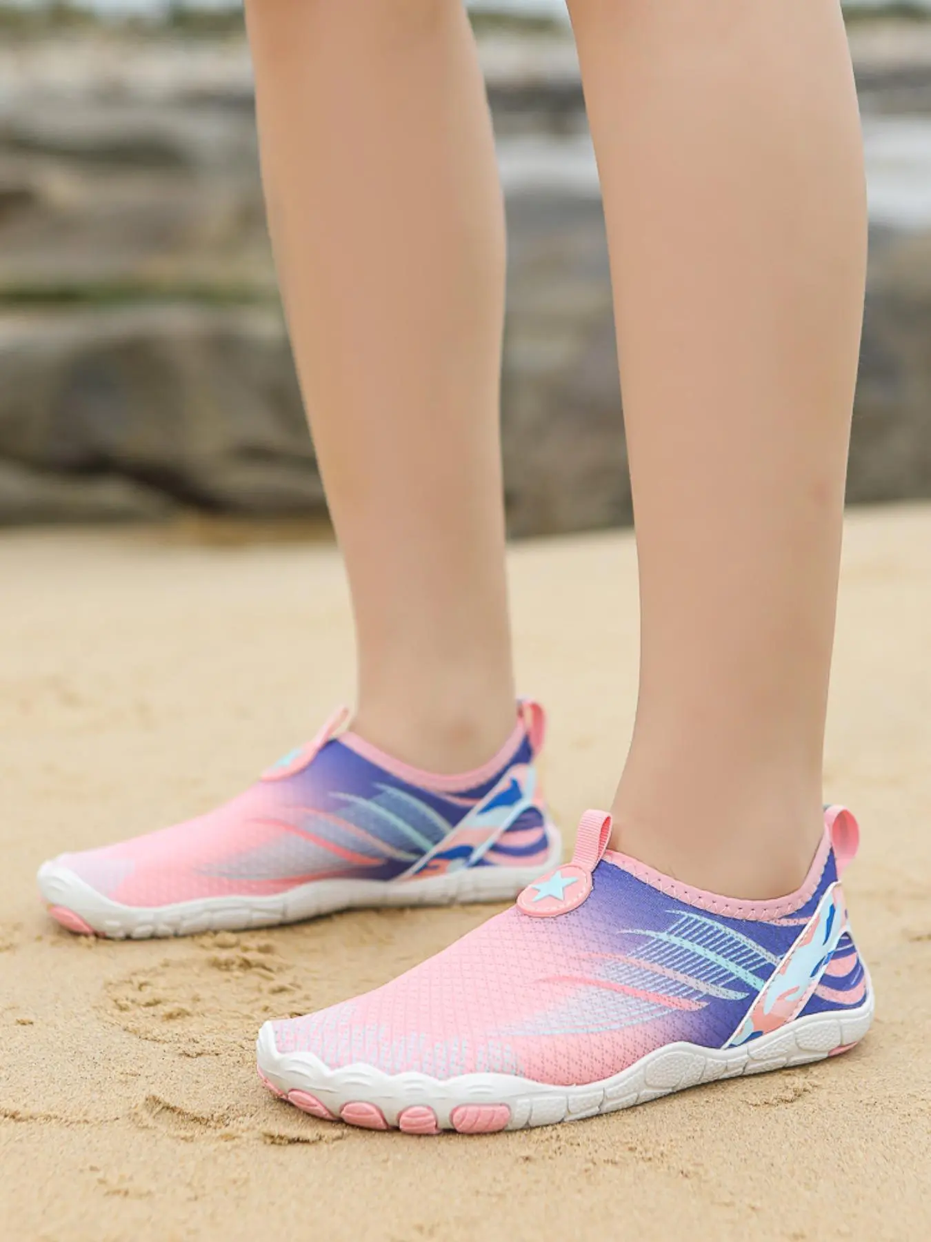 Women's Sporty Colorblock Lace Up Low Top Water Shoes, Casual Comfortable Breathable Quick Drying Shoes, Multifunctional Yoga Shoes for Beach Swimming