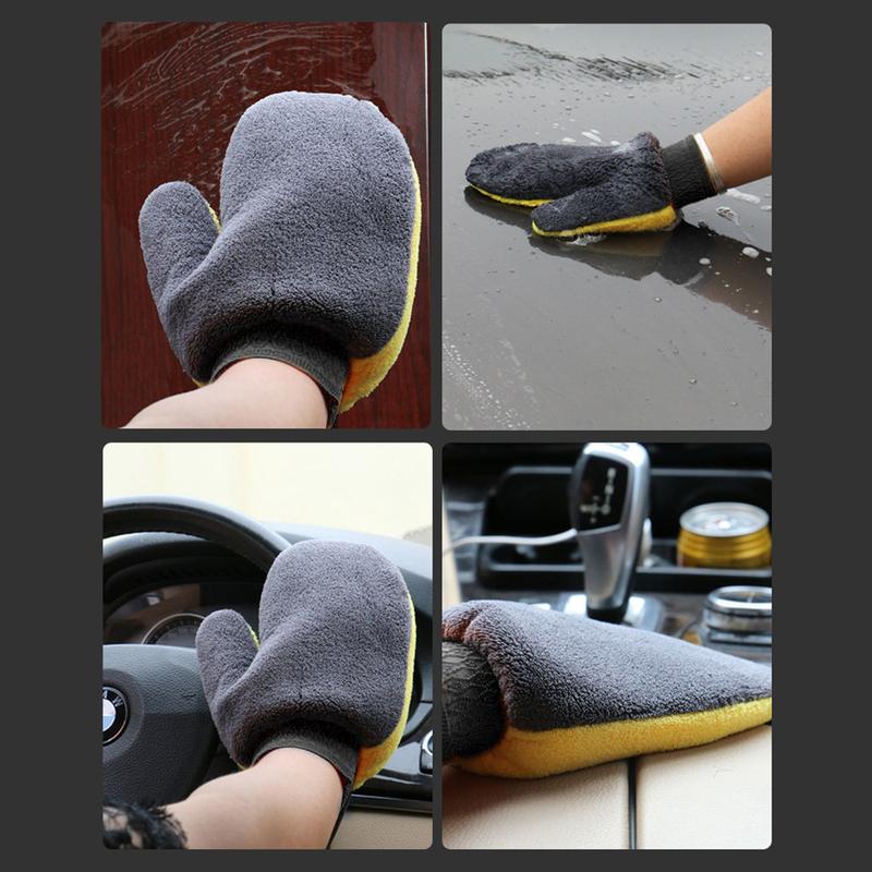 Car Wash Mitt Microfiber Chenille Gloves Thick Car Cleaning Mitt Wax Detailing Brush Auto Care Golves Towel 3