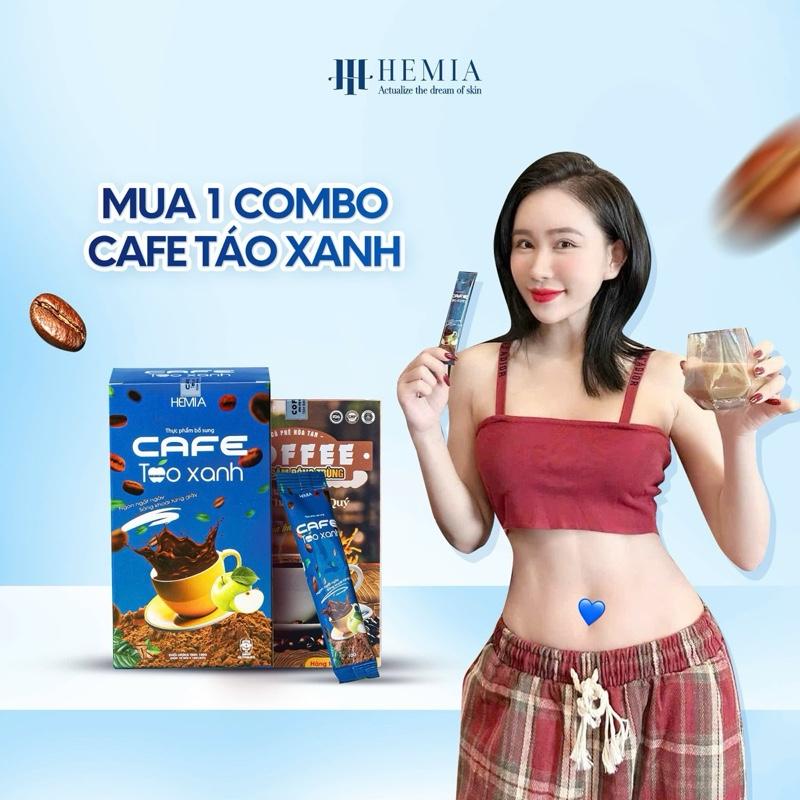  Cafe HOÀ TAN hương vị táo xanh và hồng sâm đông trùng  hộp 10 gói  - combo Cafe Táo Xanh 