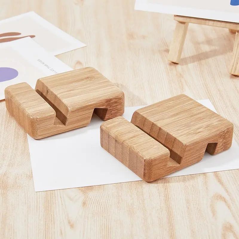 Wooden Phone Holder, 1 Count Portable Desktop Phone Stand, Multifunctional Phone Holder for Home & Office, Phone Accessories for iPhone & Android, Mount 3
