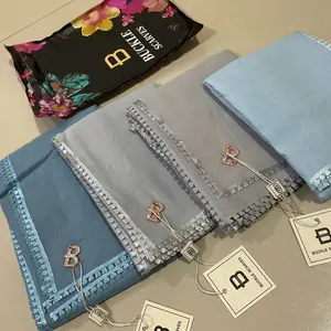 Paris Voal Buckle Scarf Tepi Eyelash Vintage LOGO B