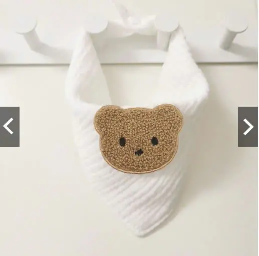 Bộ 3 yếm tam giác cho bé yêu có cúc bấm vải Muslin và Thêu hình mặt cười hoặc các con vật (chọn hình ib shop nhé) 2
