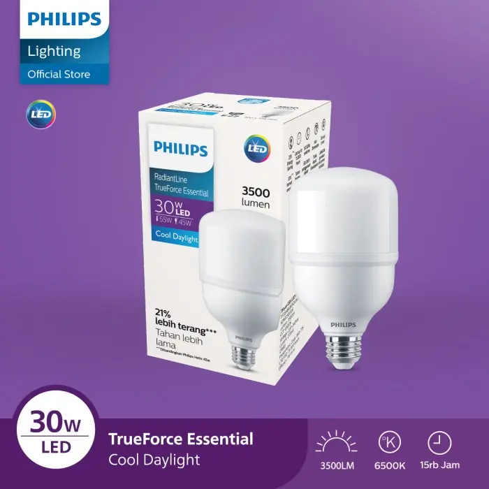 Philips Lampu Bohlam Radiantline TrueForce Essential 30W 6500K Putih