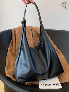 Bolso de hombro liso para mujer, moderno y de gran capacidad, ideal para uso diario, informal, moderno, versátil y de alta calidad.