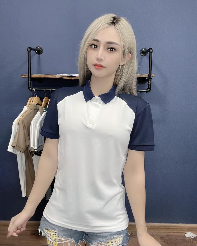 Áo polo nam Q2M trắng phối màu xanh than trẻ trung 2023 mã q2m.011