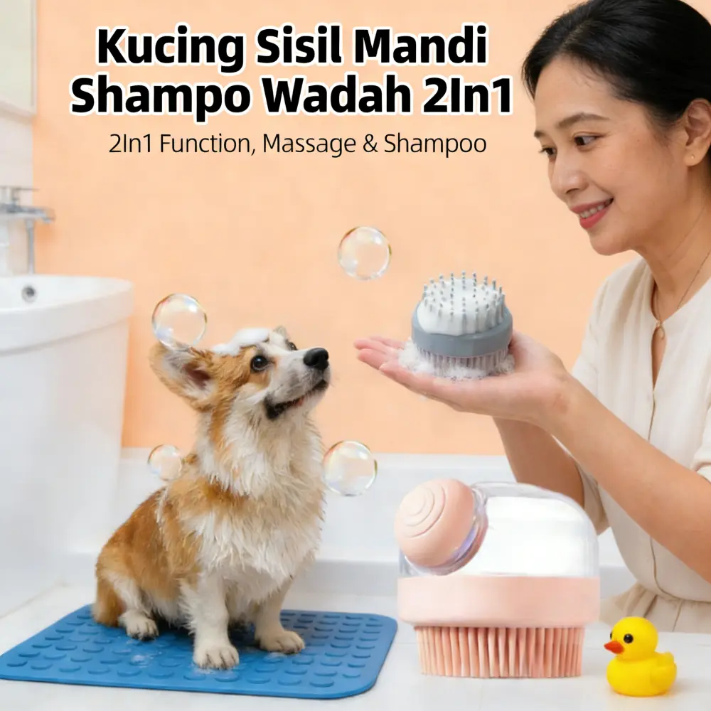 Pembersih & Anti Stres Anjing & Kucing: Sabun Penyemprot Otomatis 80ml, Lembut dengan Silikon, Penghilang Bau, Anti-klamping, Kualitas Terbaik