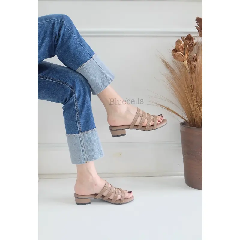 Bluebells RUBY Sendal Slop Wanita Heels 3cm Elegan (Tersedia Size 36-41) 5