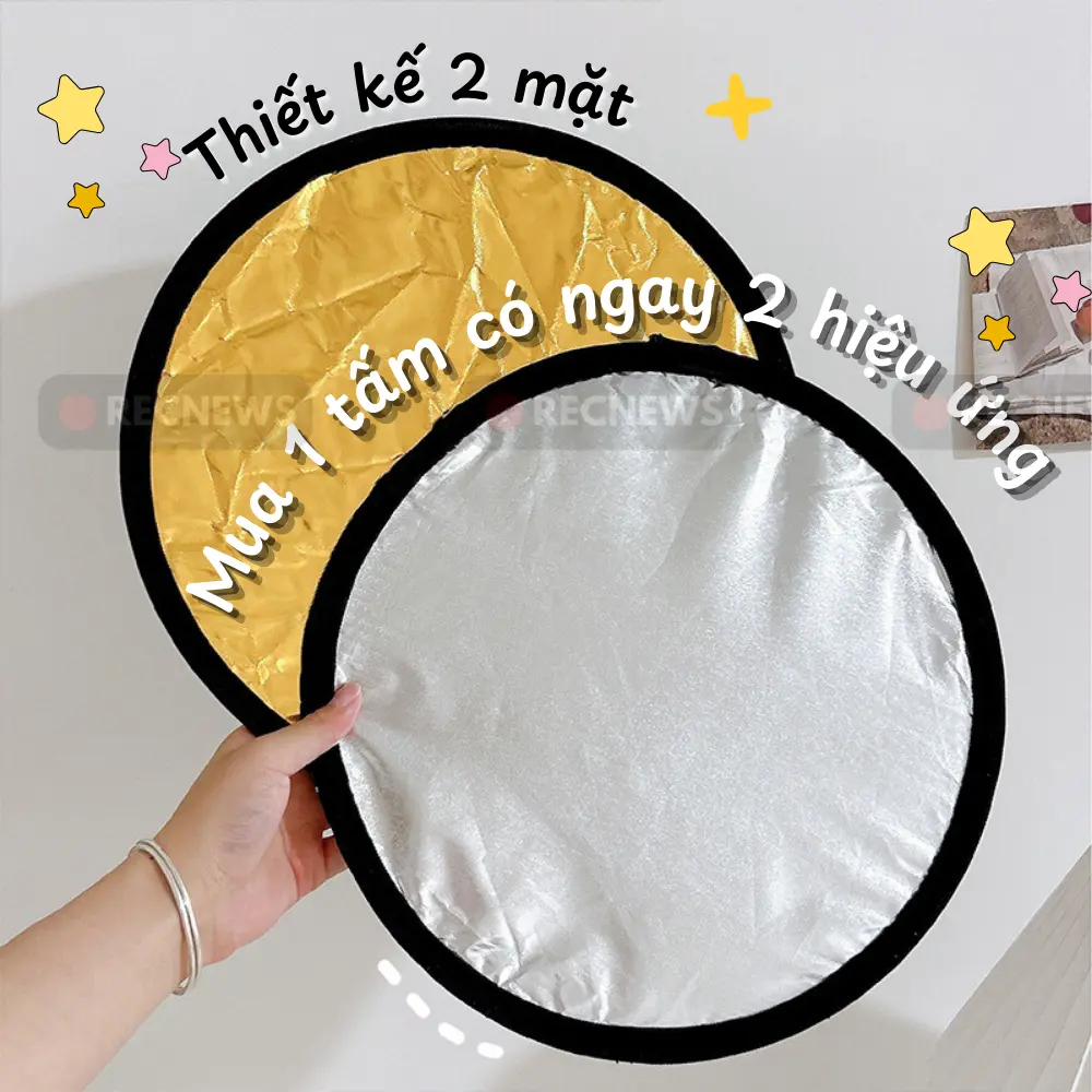 Tấm hắt sáng phản quang 2 trong 1 (vàng – bạc)