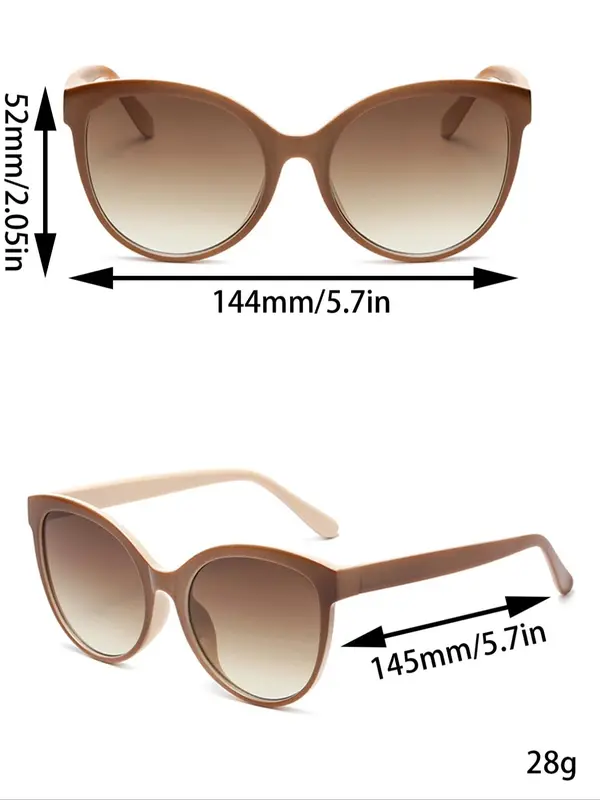 Unisex Elegant Vintage Cat Eye Frame Sunglasses, Trendy Y2k Sunglasses for Everyday Use, Sun Protection Outdoor Accessories for Women & Men 2025 New Year Sunglass 6