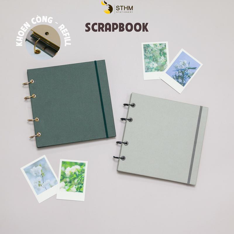  STHM stationery - Scrapbook khoen còng có thể refill thêm giấy - Sổ dùng để dán ảnh - Ruột giấy mỹ thuật cao cấp 250gsm 