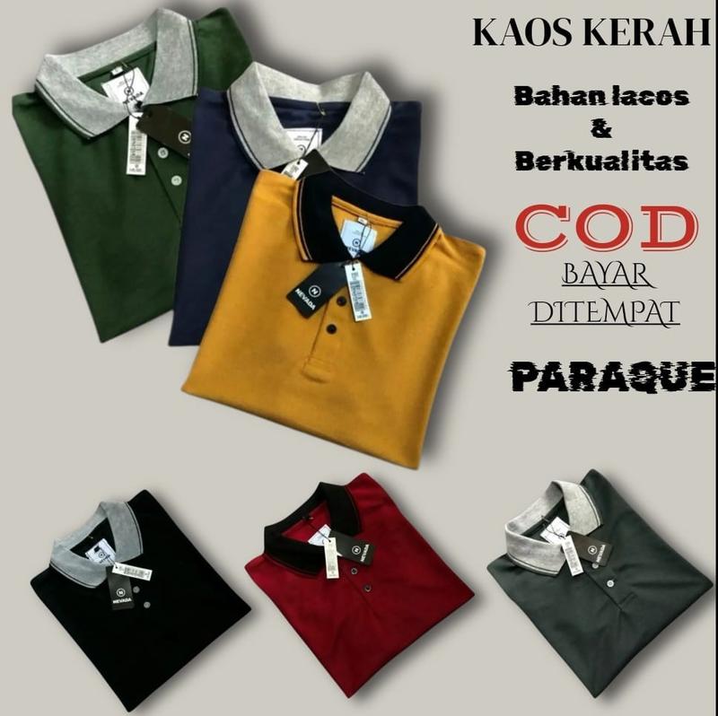 Product Introduction of Paket 3pcs Kaos Polo Shirt Pria Kaos Kerah Lengan pendek Bahan Cotton Cuty Ukuran M L XL 3