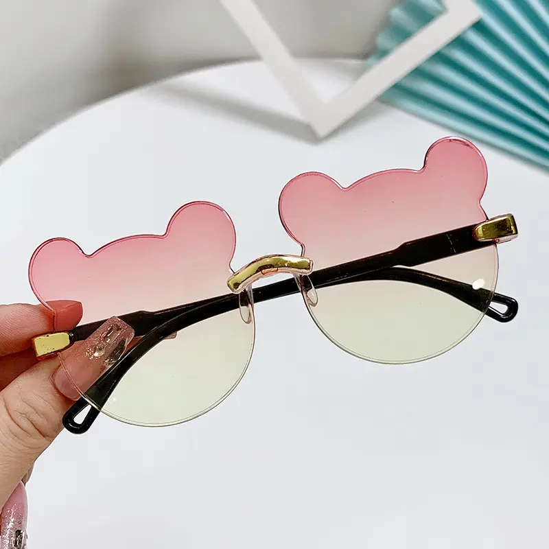 Kính Râm Trẻ Em, Thời Trang Dễ Thương, Kính Tròn, Có Tai Gấu, Phong Cách Hoạt Hình, Thích Hợp Cho Trẻ Em, Kính Mắt Chống Tia UV, Kính Râm Mùa Hè 7