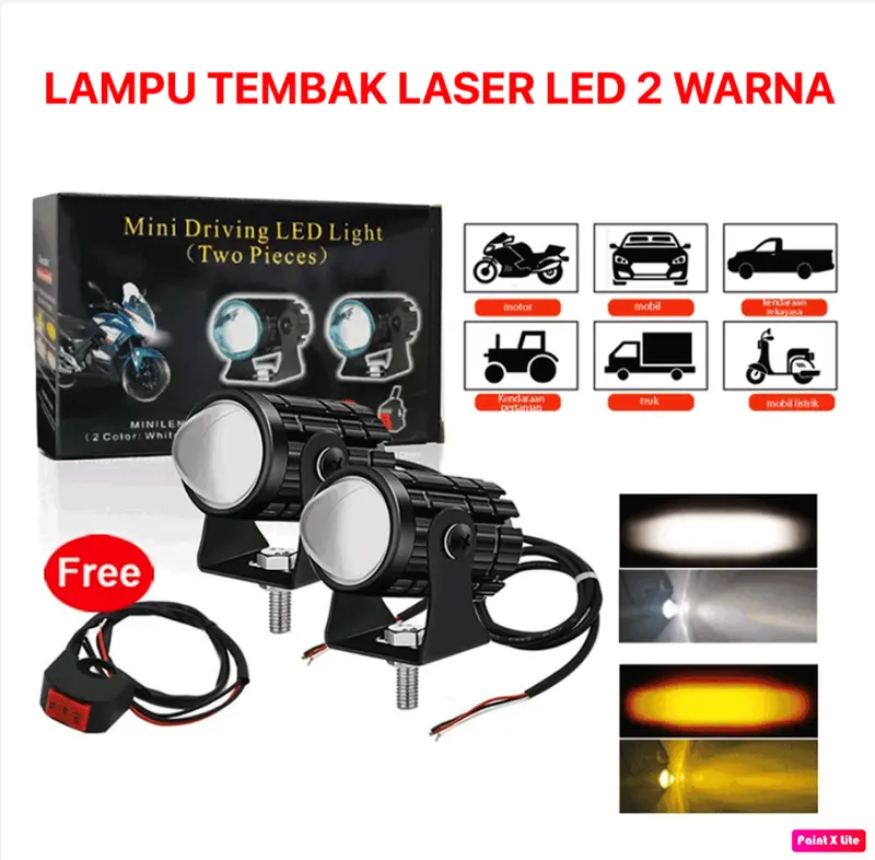 Lampu Tembak Laser LED 2 Warna Lampu Sorot Mobil Lampu Sorot Motor Lampu Tembak Laser Gun 0