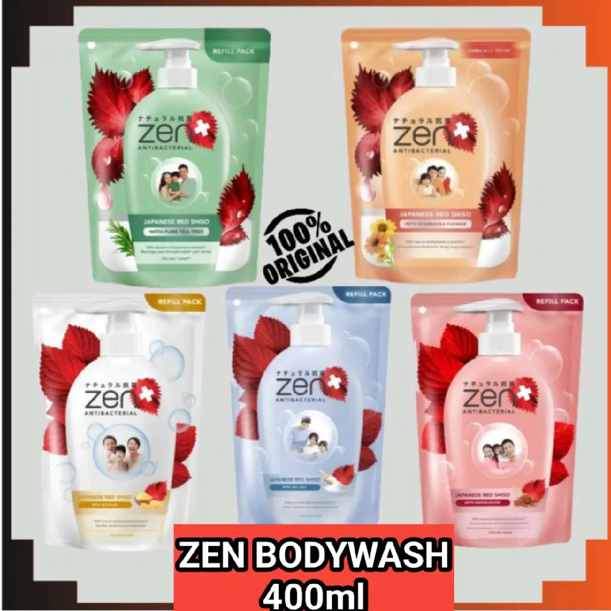 Sabun Cair Zen Antibacterial 400ml Kemasan Isi ulang - Body wash foam Reffil