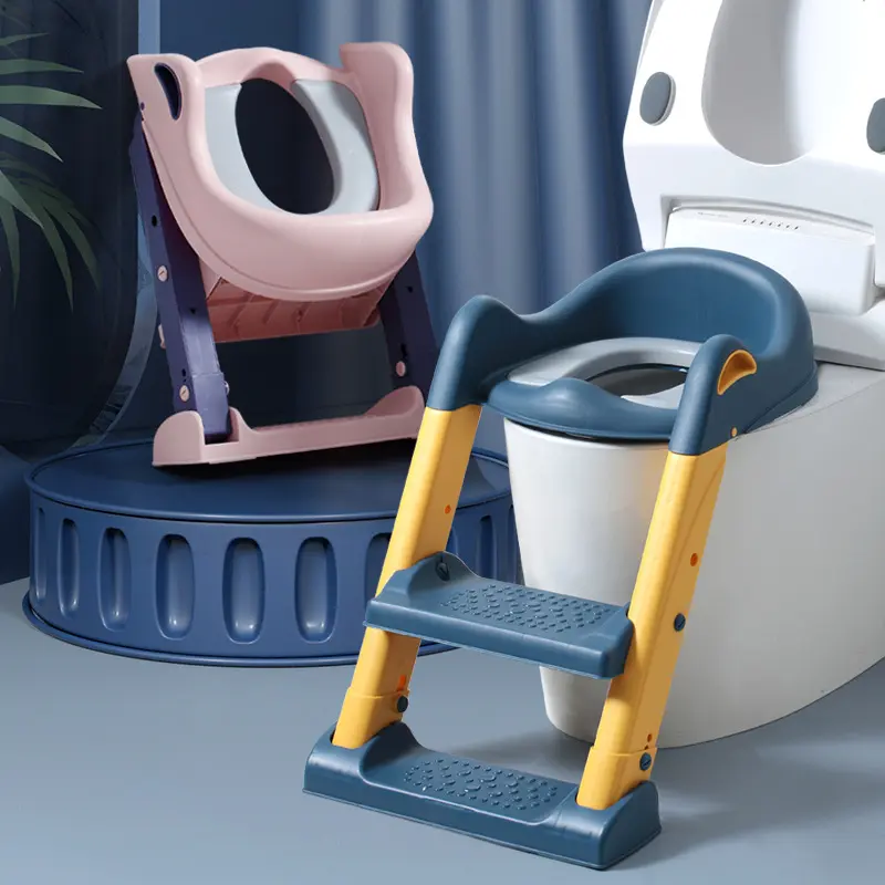 Children's Toilet Seat Stool Ladder Style Boys and Girls Baby Step Folding Frame Cushion Potty Seat Kids Infant Urinal
