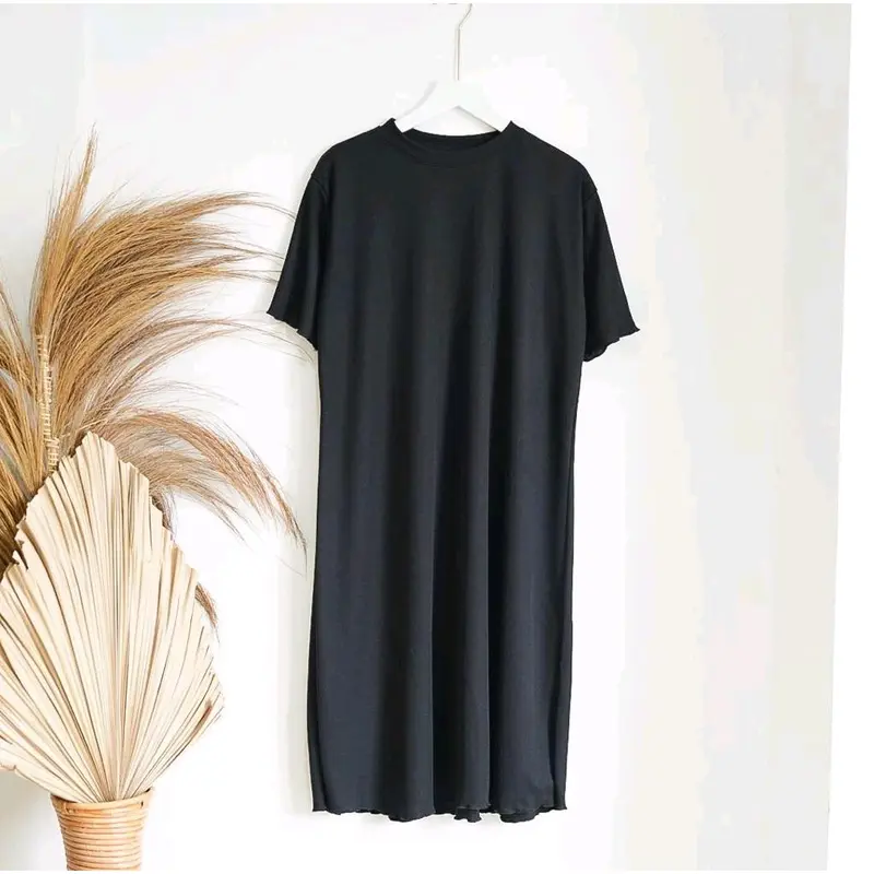 dress kaos polos hitam 0