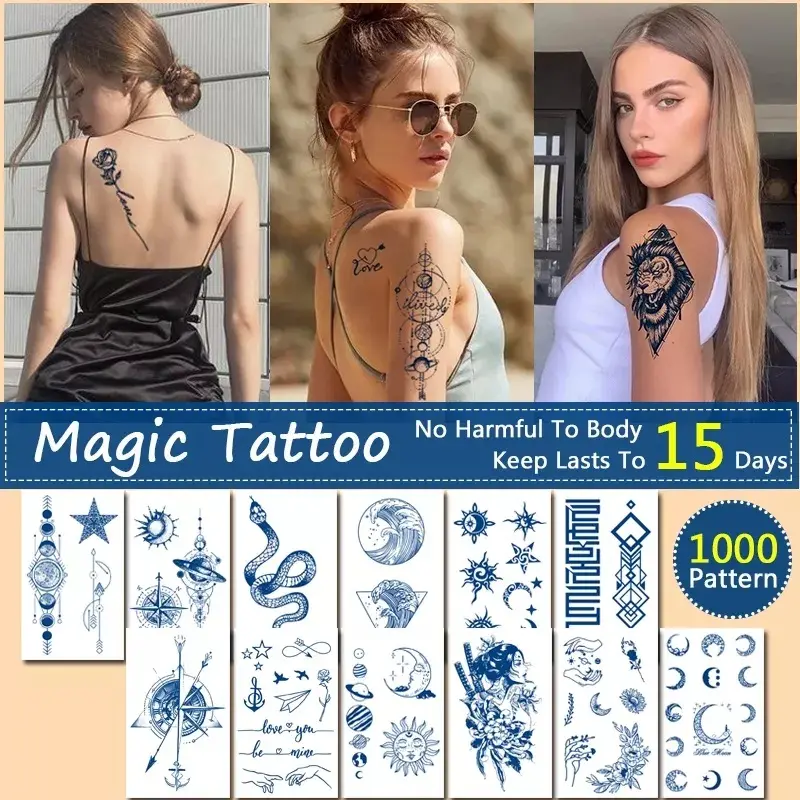 Tattoo Sticker Lasts To 15 Days Temporary 11*18 cm Tattoos Waterproof Long Lasting Magic Tattoo Color