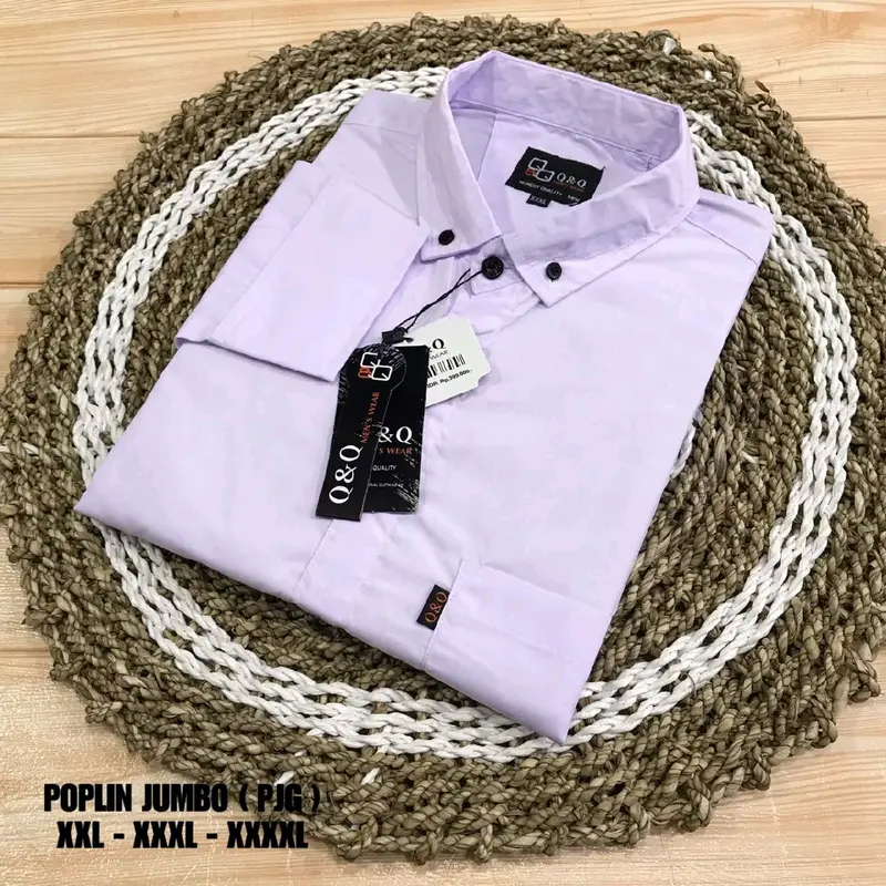 Kemeja polos panjang jumbo kemeja lengan panjang big size 2XL 3XL 4XL oversize kemeja tangan panjang jumbo 1