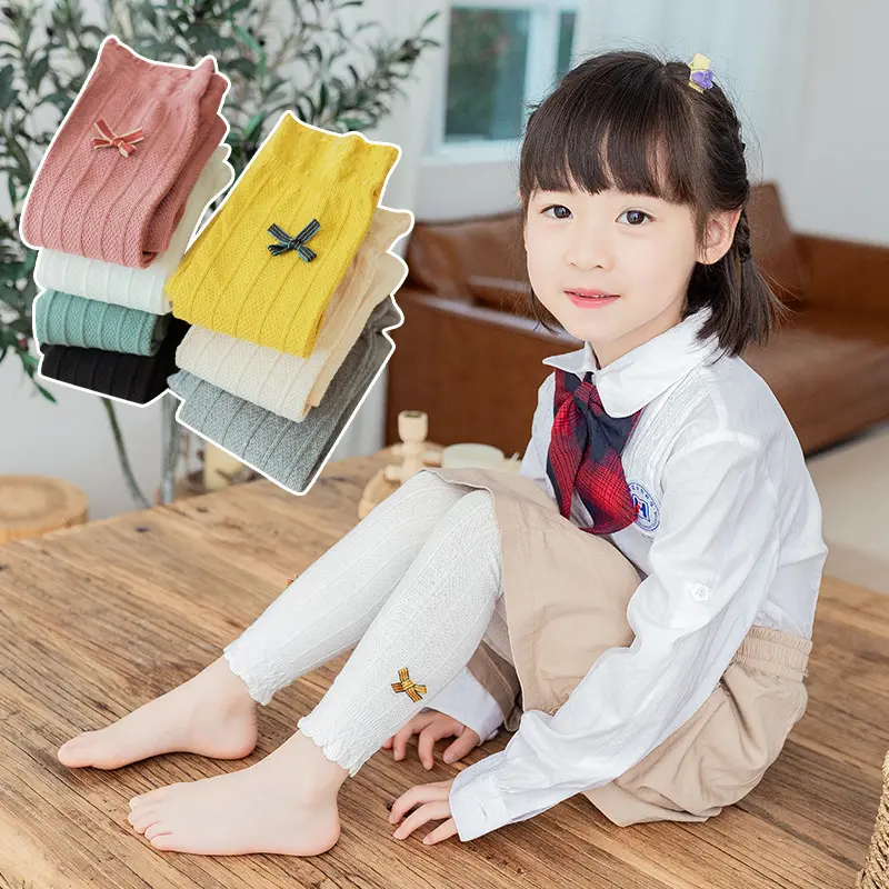 ByKiddos - Legging Anak Perempuan Versi Korea Baru Bahan Katun Motif Pita Lucu Impor 1