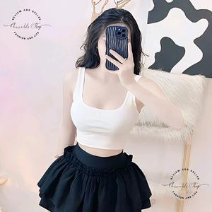 Áo Bra Ôm Body Nữ 2 Dây Bản To Cổ U Mẫu Trơn, Chất Cotton Mỏng (Outfit Lót Kèm Áo Khoác), Women Top Kem Thun
