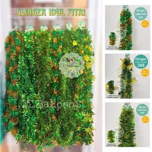 [ 10PCS ] Slinger Idul Fitri Lebaran / Tinsel Dekorasi Parcel Idul Fitri Hijau Gold
