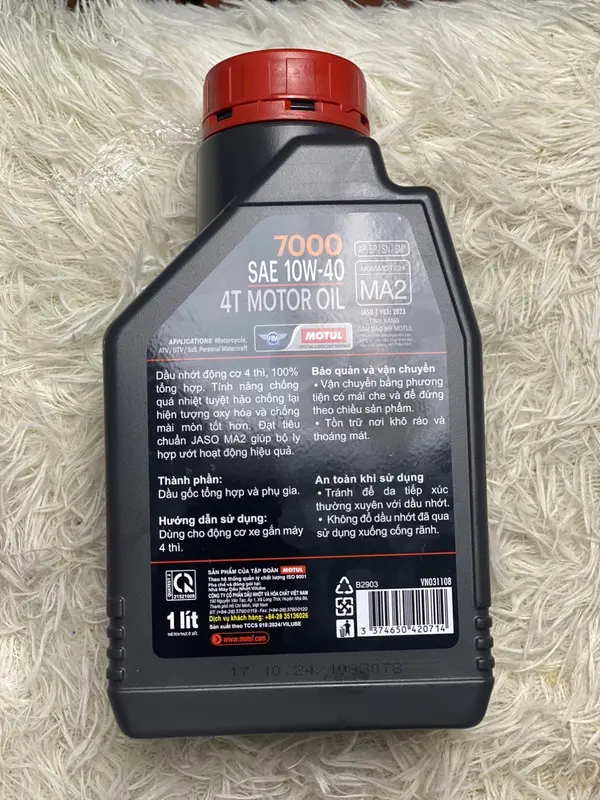MOTUL 7000 xe số 10W-40 4T full tổng hợp Dầu Nhớt 4
