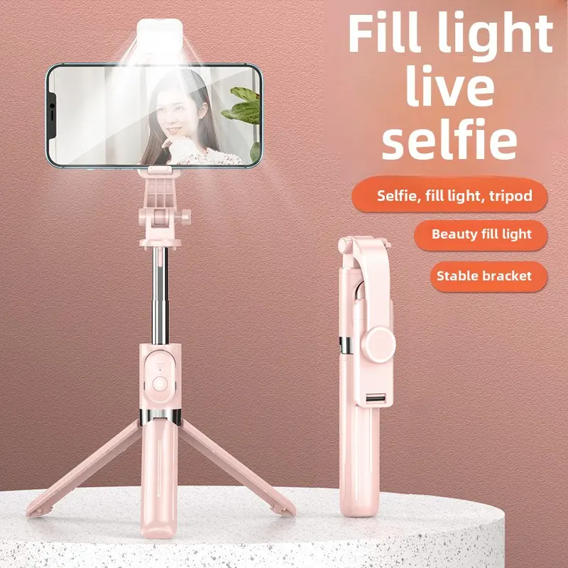 Extendable Bluetooth Selfie Stick with Ring Light for TikTok Live Streaming