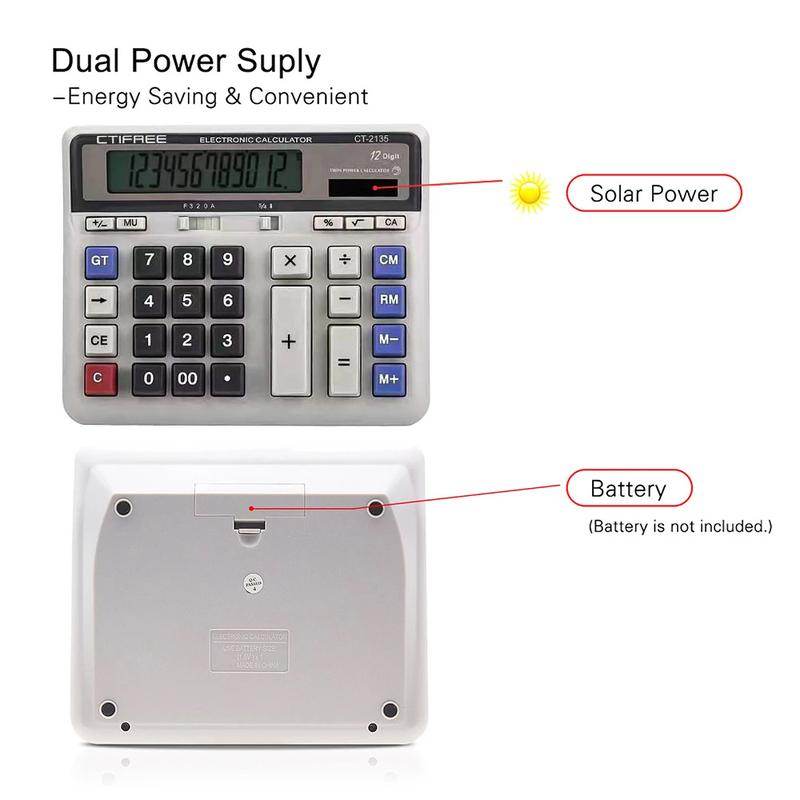 Product Introduction of Electronic Calculator Counter Solar & Battery Power 12 Digit Display Big Button for Business Office School Calculating 28