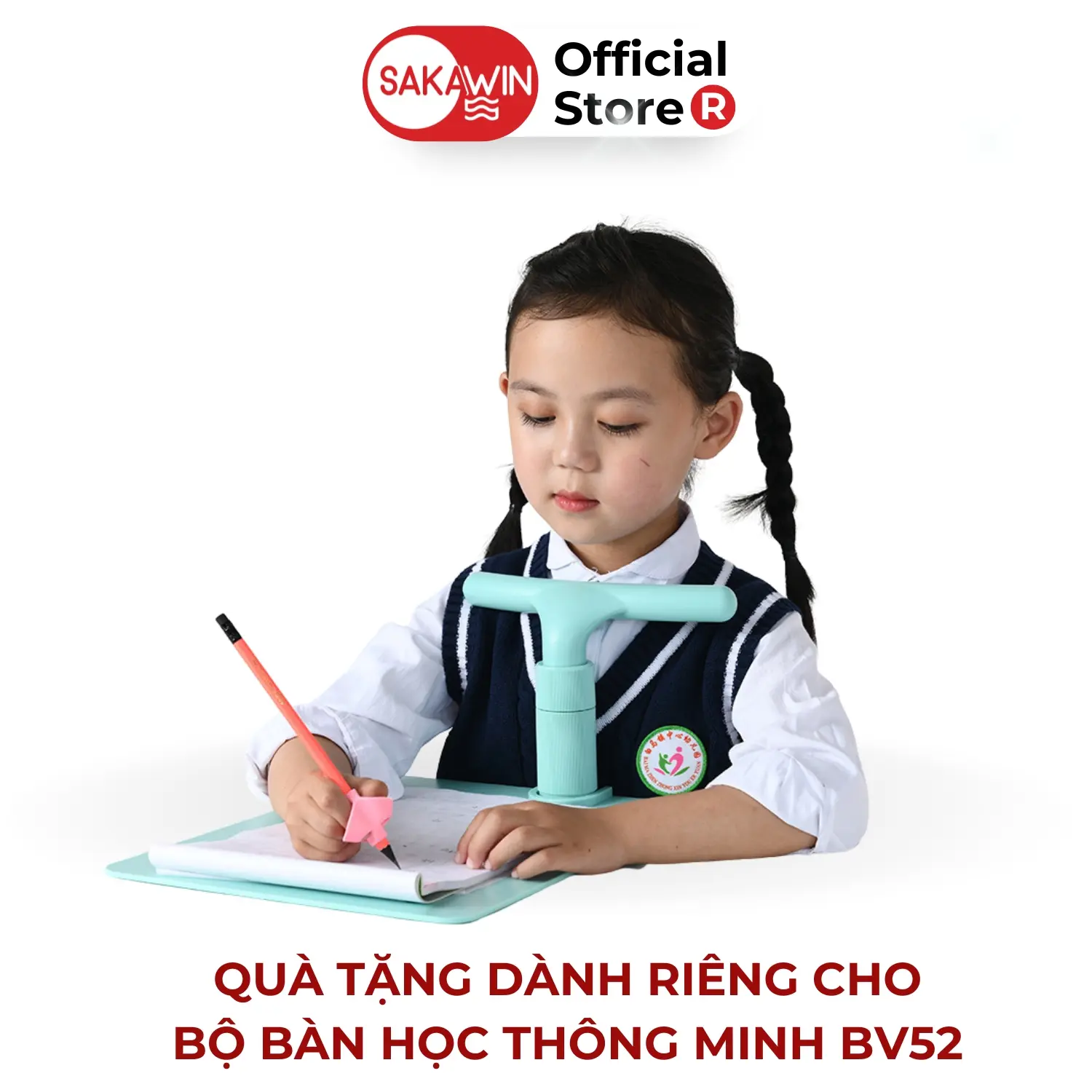 (QUÀ TẶNG KHÔNG BÁN) Giá đỡ hỗ trợ ngồi học đúng tư thế Sakawin BV52 cho con Giúp con ngồi thẳng lưng Hỗ trợ điều chỉnh dáng ngồi