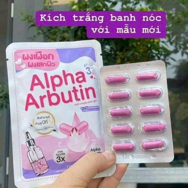 Vỉ 10 Viên Trộn Kem Kích Trắng Alpha Arbutin Plus MẪU MỚI