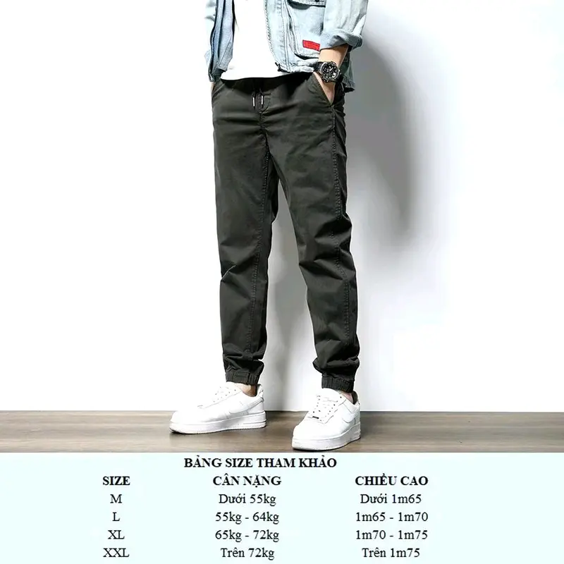 Quần Jogger Nam Kaki Cạp Chun Bo Gấu, Quần Kaki Nam Nữ Mẫu Jogger Bo Gấu  Cao Cấp Vải Cotton Mềm Sau Khi Giặt 4
