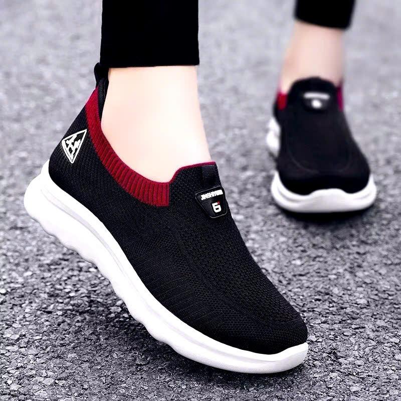Giày lười nữ cổ chun co giãn,  đế kếp chống trơn trượt, êm chân thoáng khí Sneaker Shoes Women 1