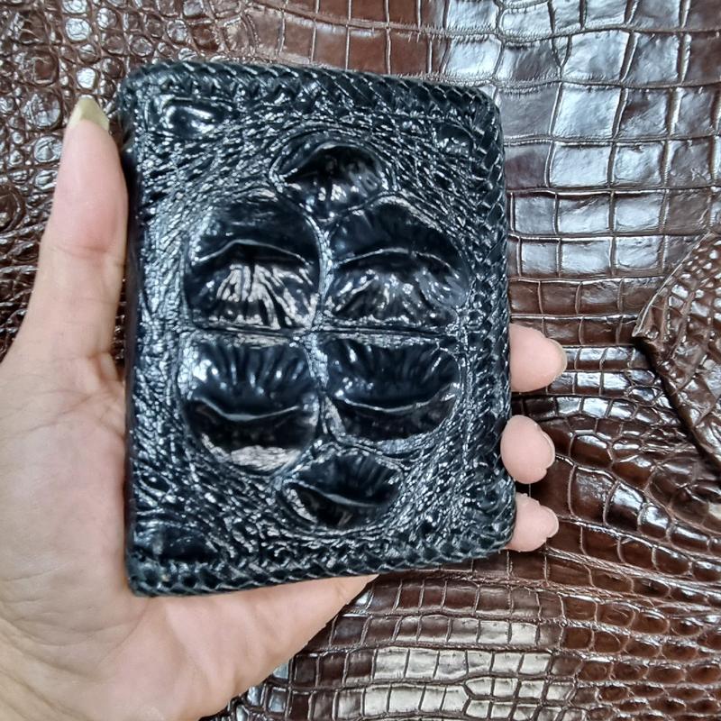  ví đứng đan viền da Gù hai mặt DA THẬT. CS Nam Hình Chữ Nhật 