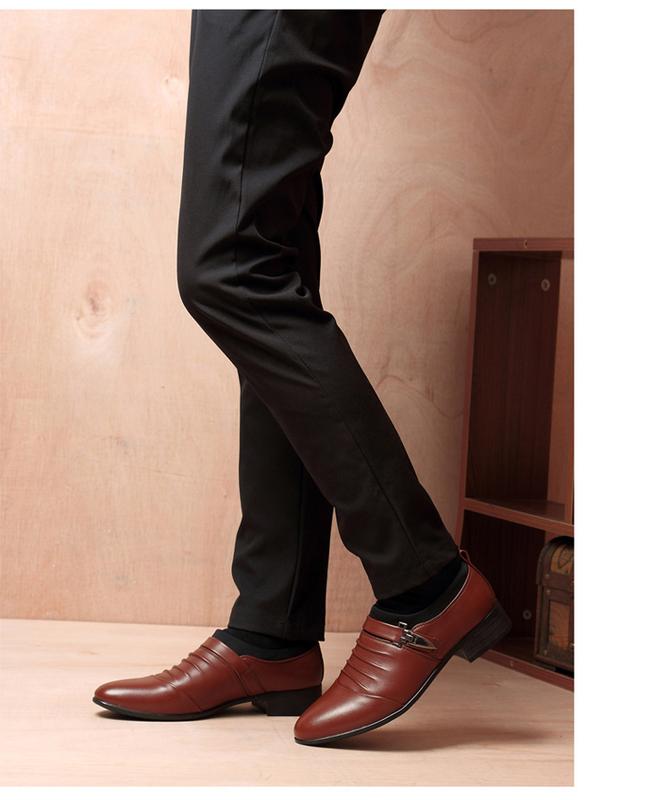 Product Introduction of Giày Nam, Hợp Xu hướng Thanh Niên, Trang Phục Trang Trọng Thường Ngày Công Sở, Làm Bằng Da, Phong Cách Hàn Quốc, Dễ Phối Đồ Anh, Mũi Nhọn, Thoáng Khí, Đế Mềm, Thời Trang 9