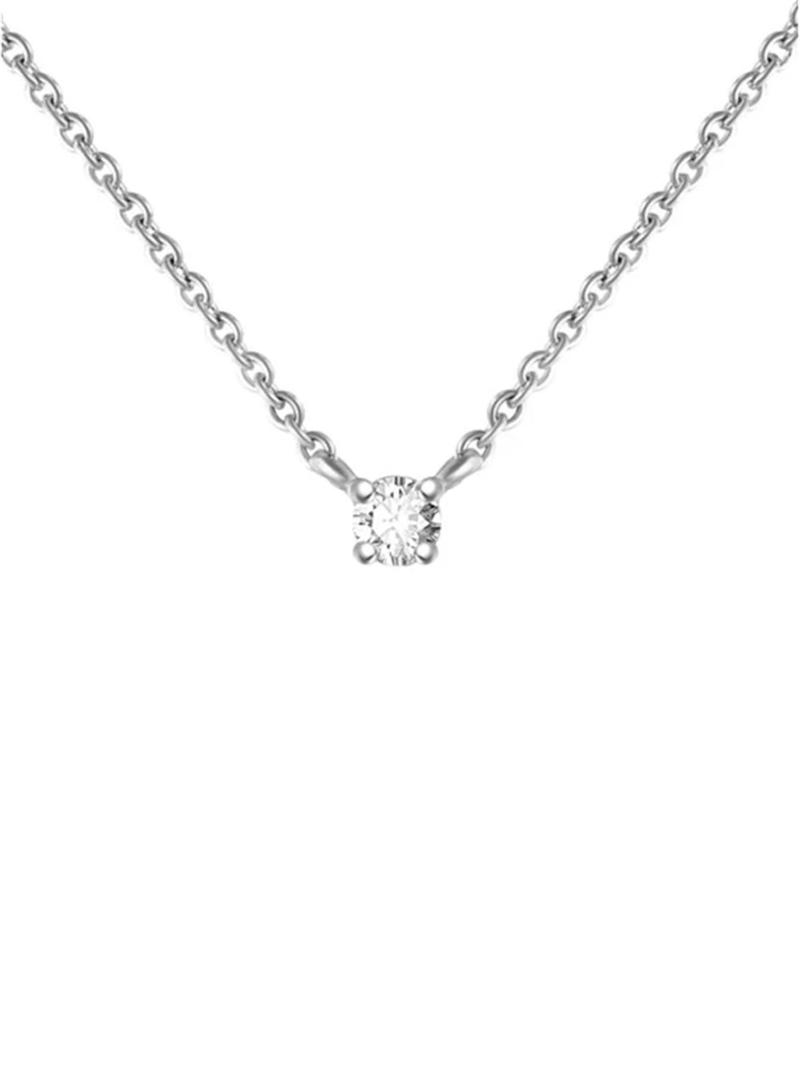 Product Introduction of 925 Sterling Silver Simple 3mm Artificial Zircon Decor Pendant Necklace, Fashion Jewelry for Party, Daily Decor for Girl, Trendy All-match & Exquisite Jewelry for Birthday Gift, Valentine's Day, Gift 2