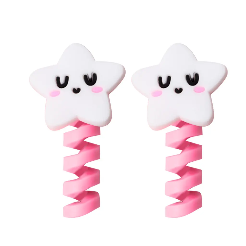 2Pcs Silicone USB Charger Data Cable Protector Cord Wire Saver Saver Cove