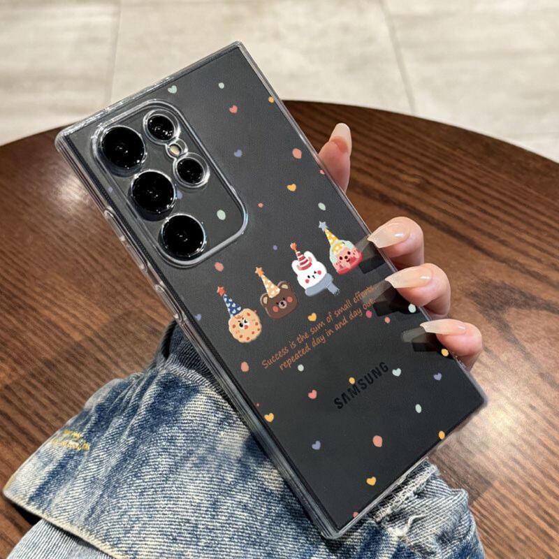 Product Introduction of Cartoon creative cookies  Galaxy S24ultra phone case silicone s23all inclusive s22anti drop transparent 5