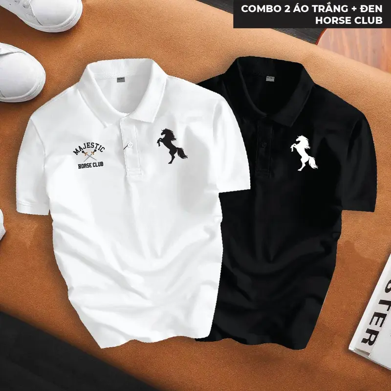 Áo Polo basic HORSE CLUB nam nữ cổ bẻ vải xịn Unisex, thanh lịch Menswear Shirt Có Cổ Thun Ngắn Tay Cộc Tay 7