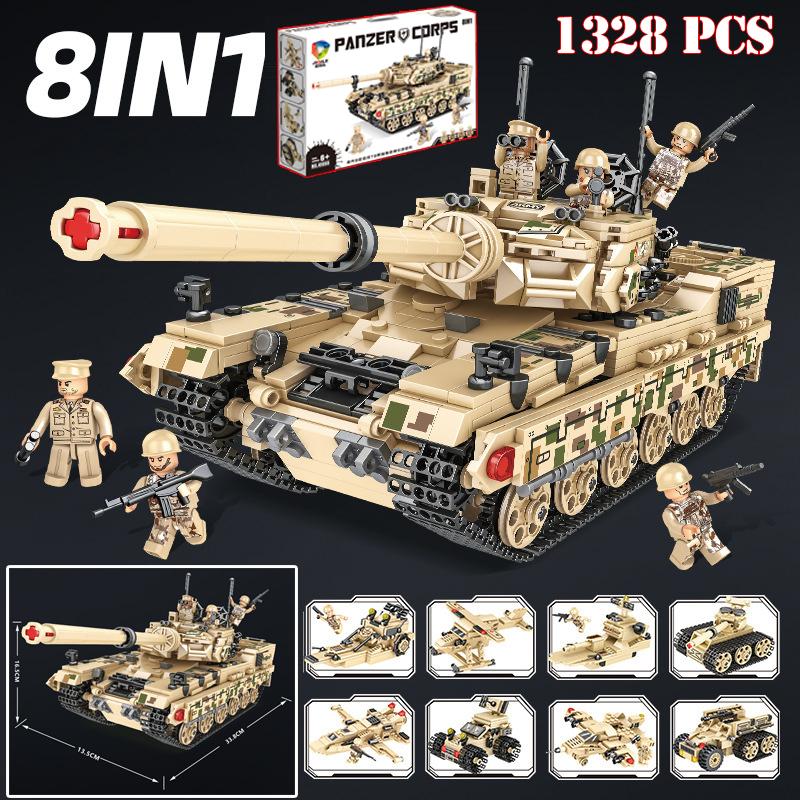 [1328 Mảnh] BỘ ĐỒ CHƠI LẮP RÁP XE TĂNG Chiến Đấu, XE BỌC THÉP Tank PANZER, Lắp Ráp Xe Chiến Đấu Quân Đội Mô Hình Xe Tăng