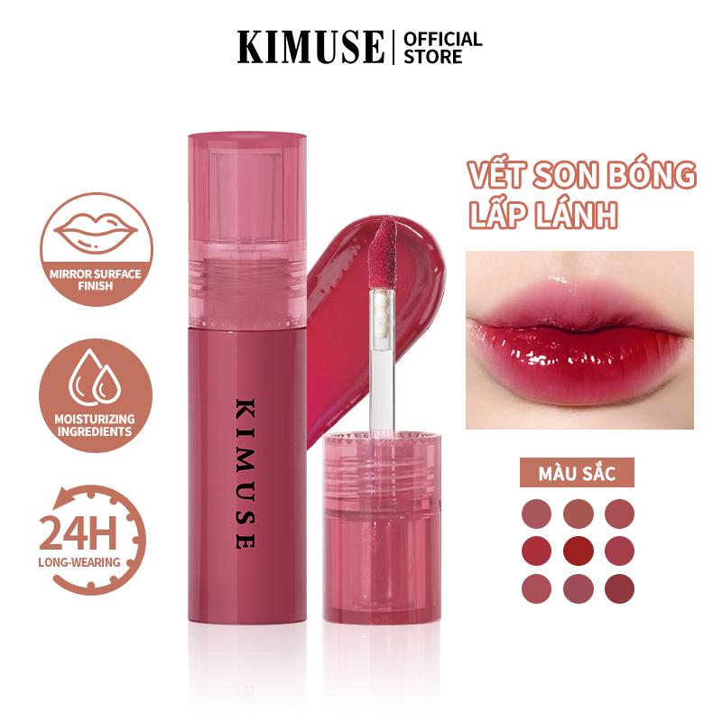 LIVE KIMUSE 1 Chiếc Gương Lip Glaze Hỗ Trợ Nước Dưỡng Ẩm Son Bóng Toot Lip Tint Trang Điểm 9 Màu Nữ Mỹ Phẩm