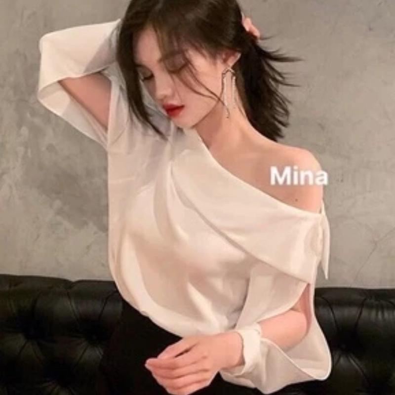 ÁO LỤA LỆCH VAI TAY XẺ SANG CHẢNH