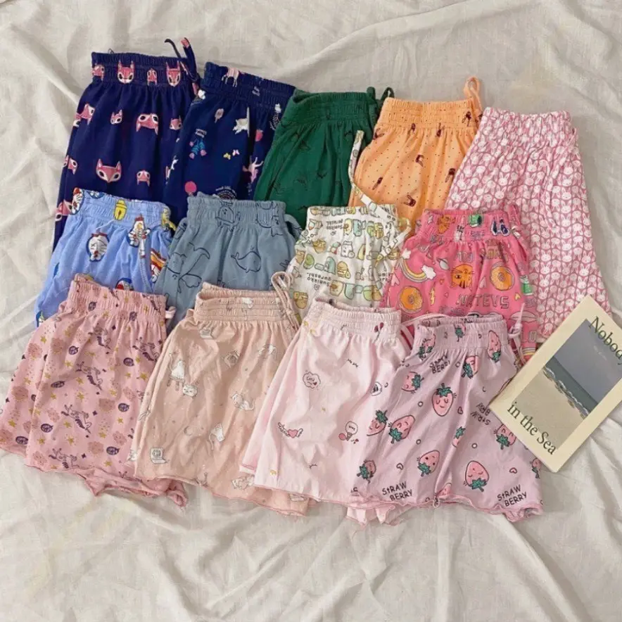 [FREESHIP] {FREE SHIP} COMBO 5 Quần short thun xòe họa tiết nhiều mẫu, cạp chun dễ mặc - -Ellen.store