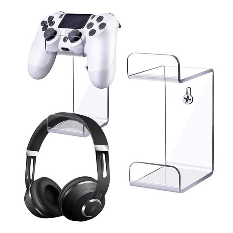 Product Introduction of Wall Mounted Acrylic Headset Stand Hanger Game Controller Holder Space Saving Gamepad Holder Universal For PS4 19