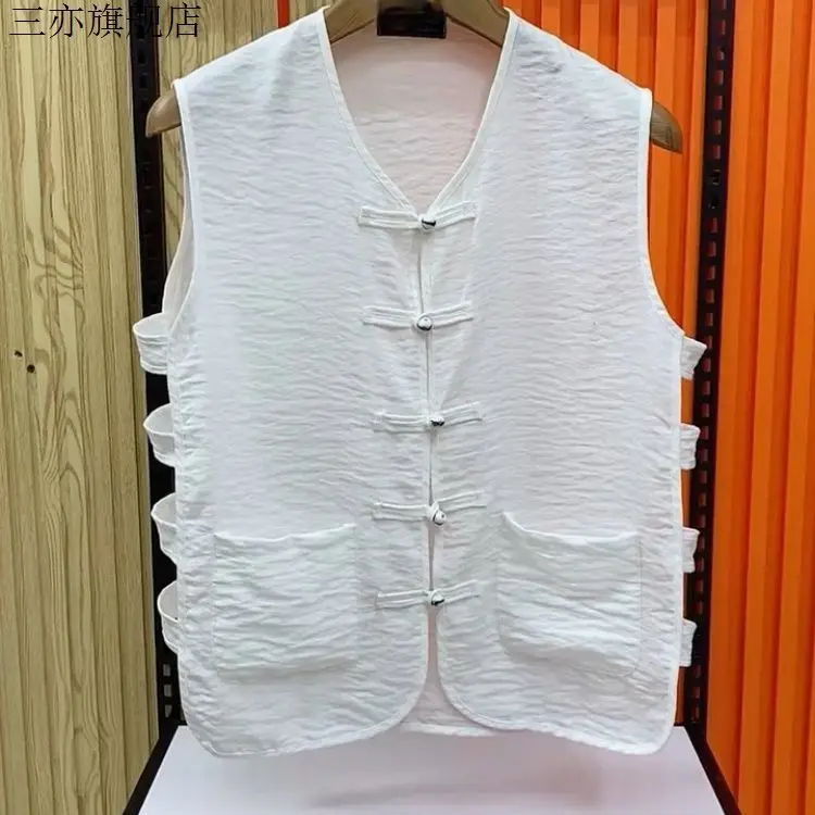 Áo Vest Phù Tang Phong Cách Dân Tộc Cho Nam, Thoải Mái Và Mềm Mại, Thời Trang Mùa Hè, Thiết Kế Đơn Giản, Áo Vest Cao Cấp, Hàng Mới Về Năm 2024
