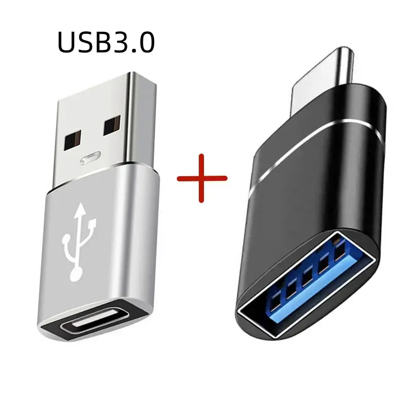 2PCs USB 3.0 to type C OTG charger adapter connector type-C to USB male to Type-C adapt converter for PC MacBook car USB iPad