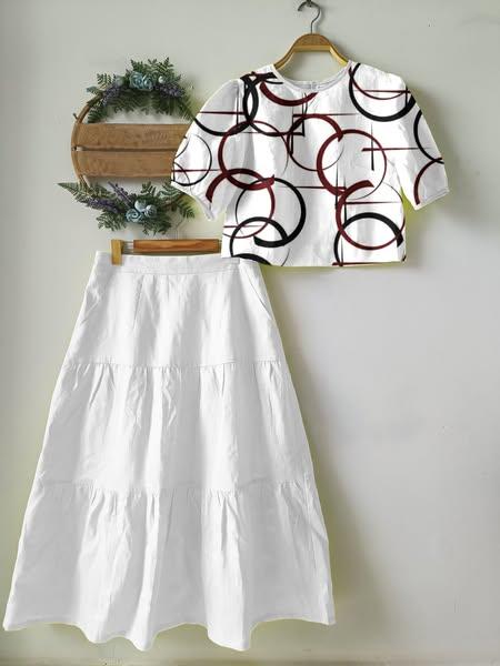 Set Áo Và Chân Váy Set Mặc Nhà Đi Chơi Chất Lụa Mango Vải Mát Áo Cộc Chân Váy Suông đồ bộ nhà may Mã MH18