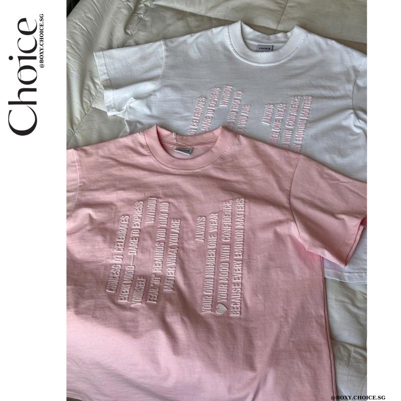 [ FORM BOXY] Áo Thun BOXY In DẬP NỔI + In Lụa  CHOICE.SG Cổ Tròn Cotton 100% "UN-Top " 0