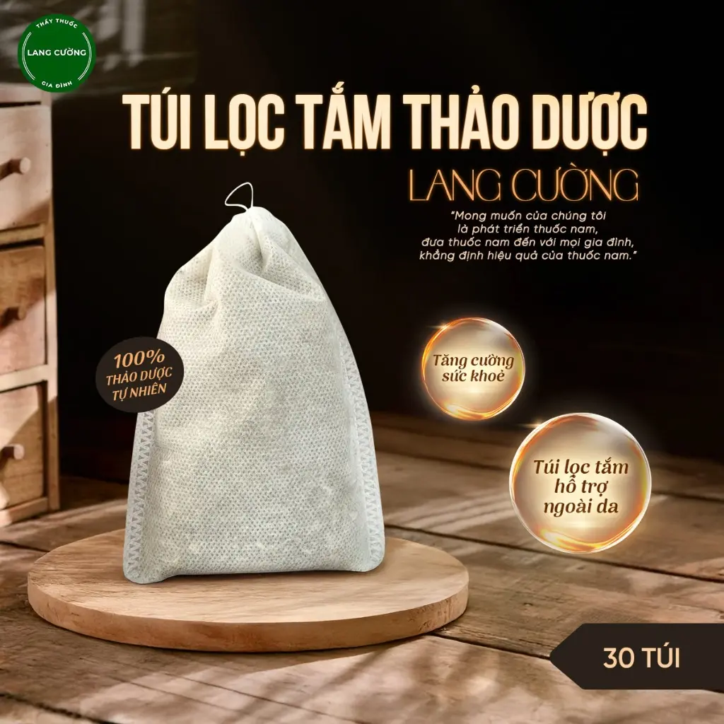 30 Túi Lọc Tắm Thảo Dược Thầy Thuốc Lang Cường Lá Tắm Cho Bé Túi Lọc Tắm Hỗ Trợ Ngoài Da