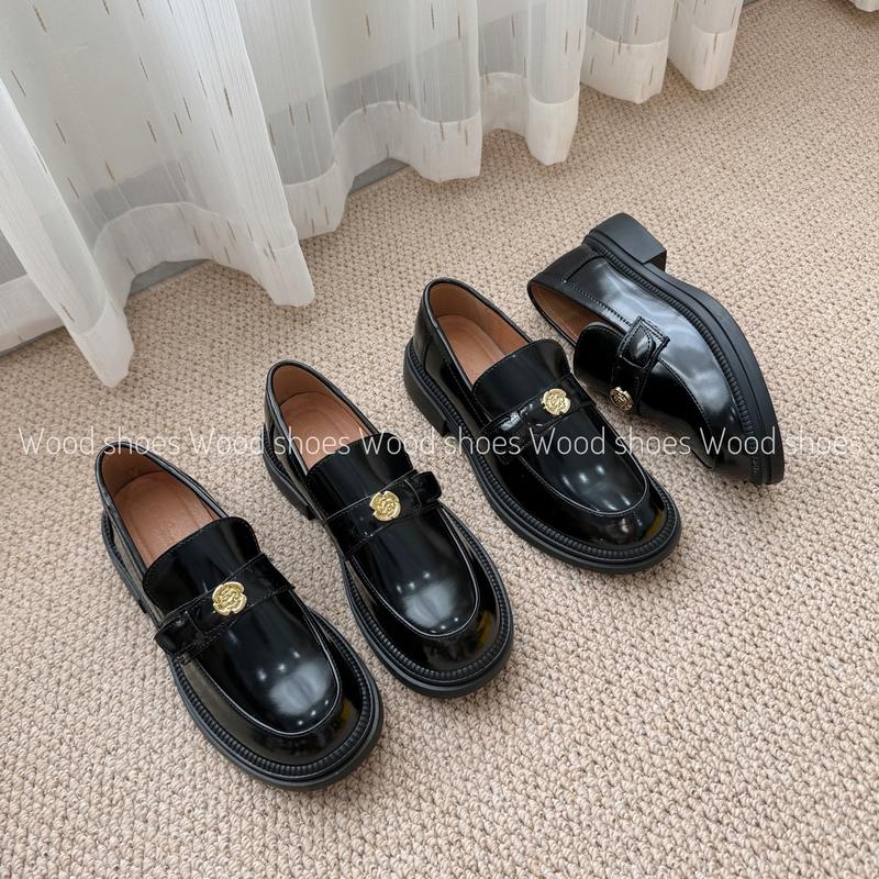 Tổng hợp giày oxford nữ đế cao 3.5cm màu đen [Wood shoes]