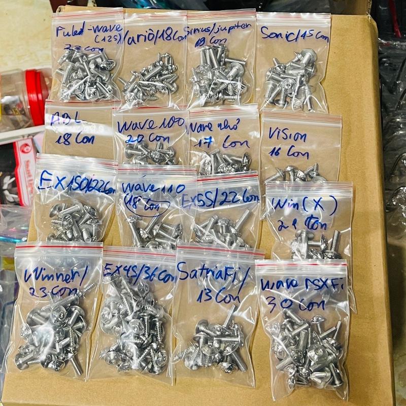 Full Ốc Dàn Áo Salaya inox 304 Nhiều Dòng Xe